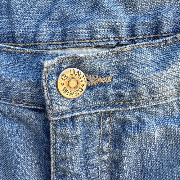 G Unit Heavy Weight Wear Vintage Mens Streetwear Hip Hop Blue Denim Shorts 44 - Picture 5 of 10